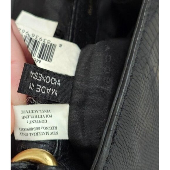 Marc by Marc Jacobs Black Leather Crossbody Bag Gold Logo Plate Designer Purse - Picture 8 of 12